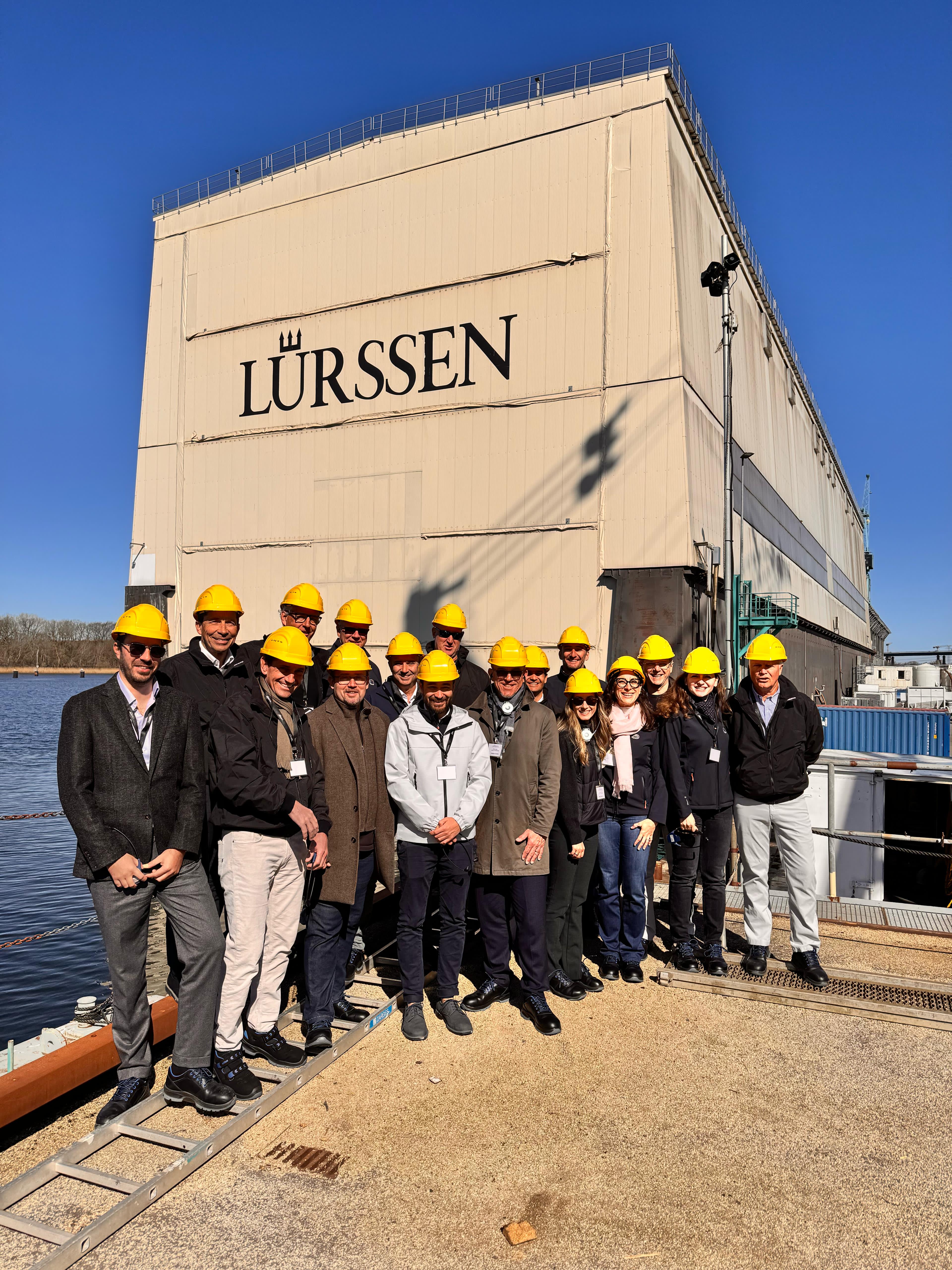 Jan-Jaap Minnema and team visiting Lürssen shipyard